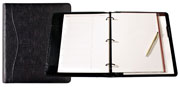 premium leather three ring planner with stitched spine
